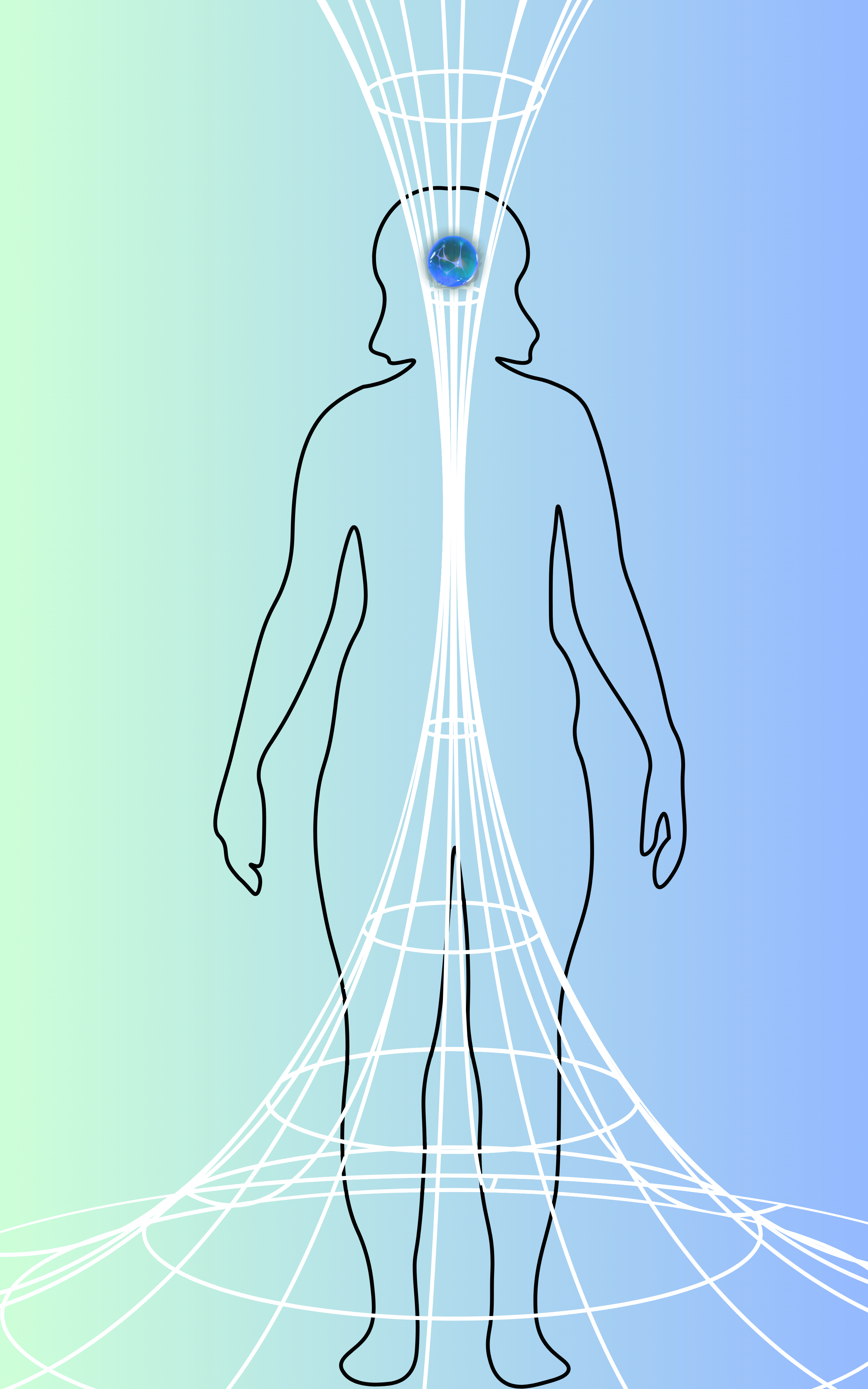 illustration of a person with Third Eye Chakra. Made in Canva by the authors.